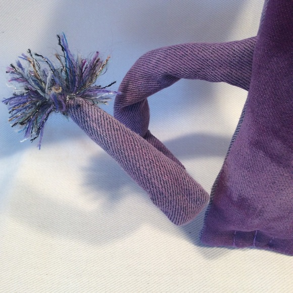 Purple handmade cat stuffed animal - Picture 4 of 12